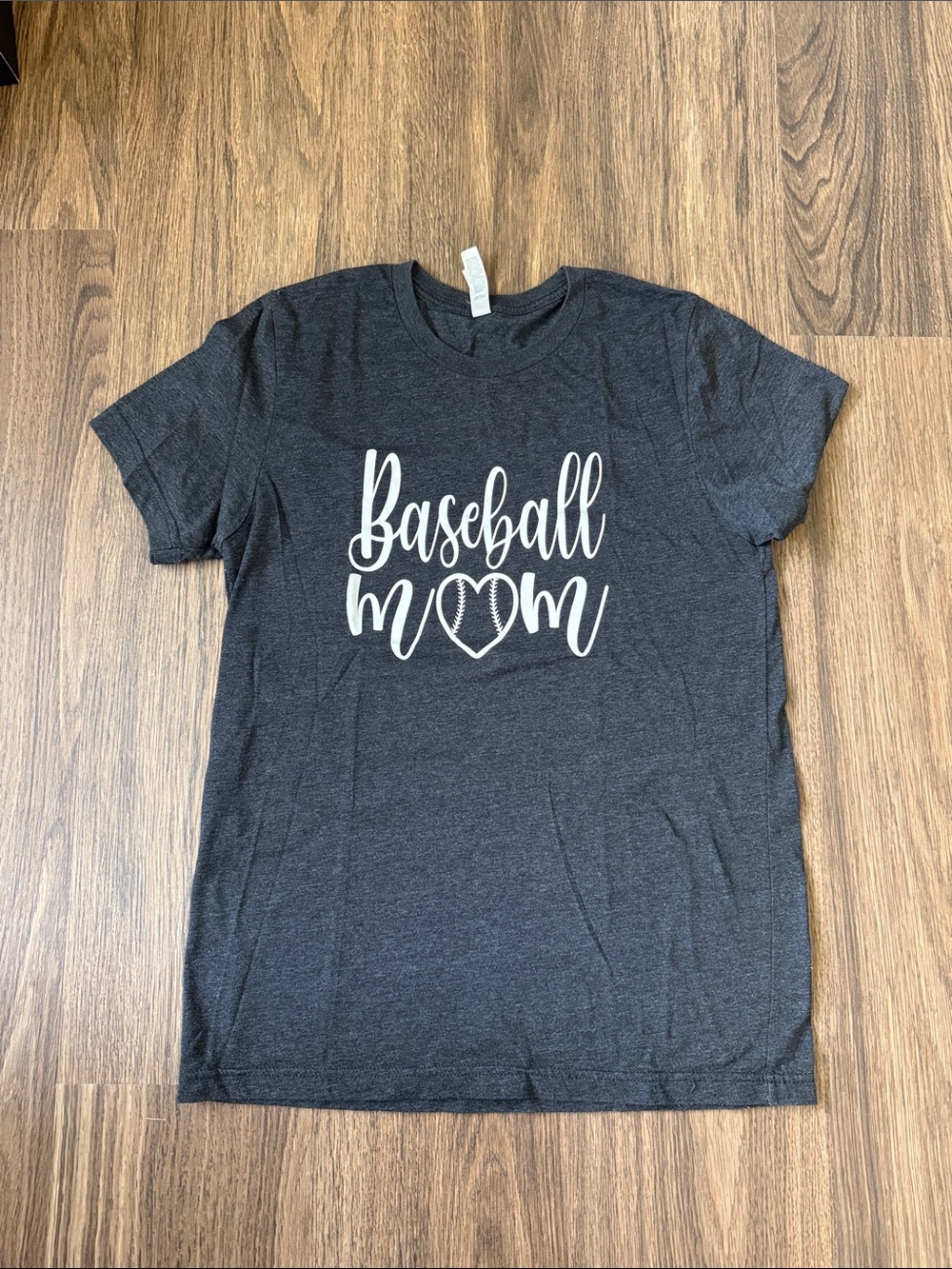 Bella Canvas Dark Gray "Baseball Mom" Short Sleeve Tee